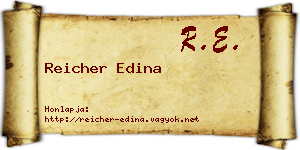 Reicher Edina névjegykártya